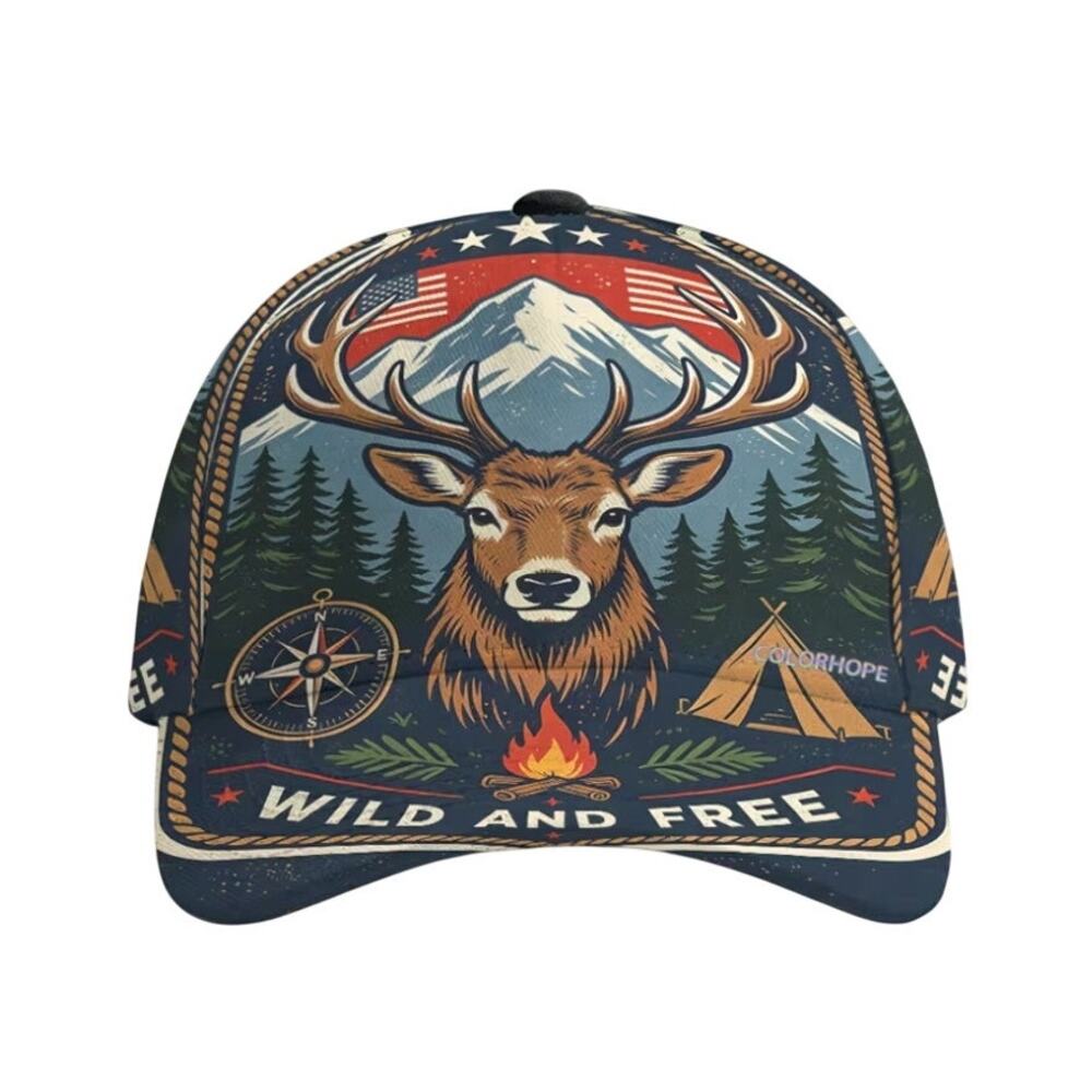 Wild & Free Forest Deer Baseball Cap for Men & Women